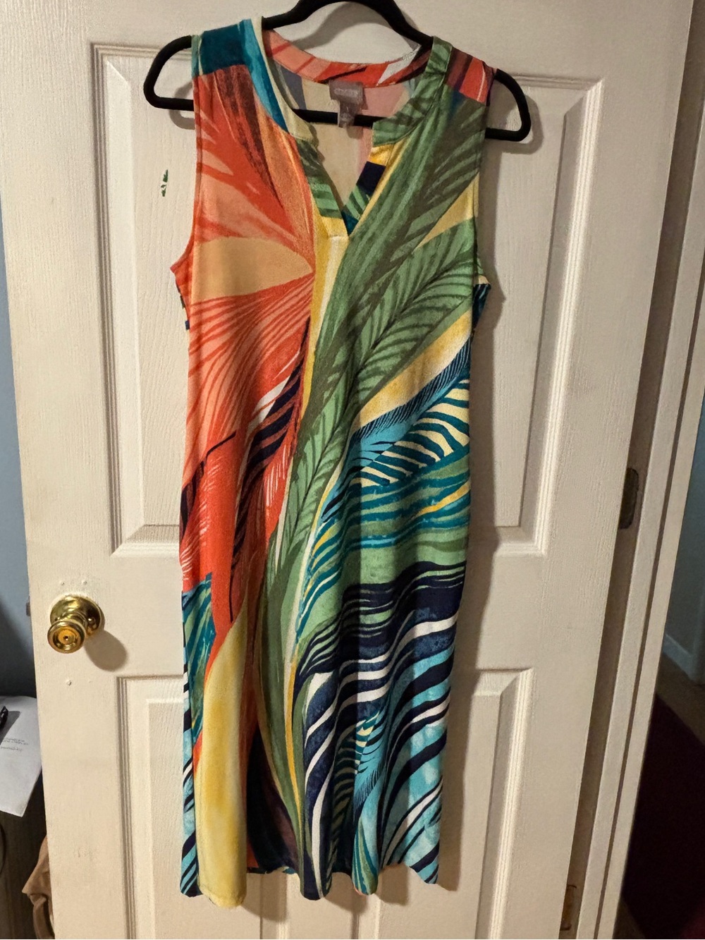Chico's Multi Palms Midi Dress 1 (8)